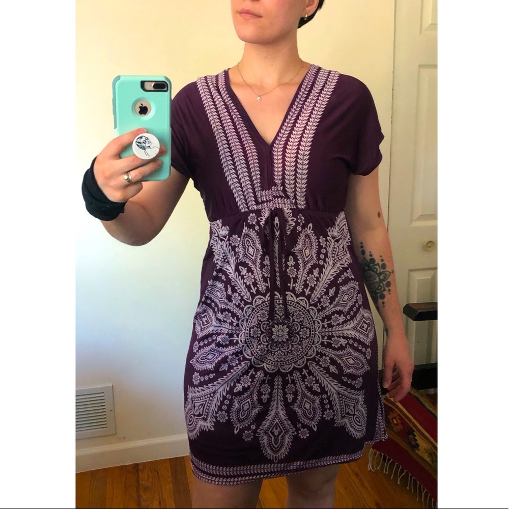 Purple and white summer dress/ beach cover up.